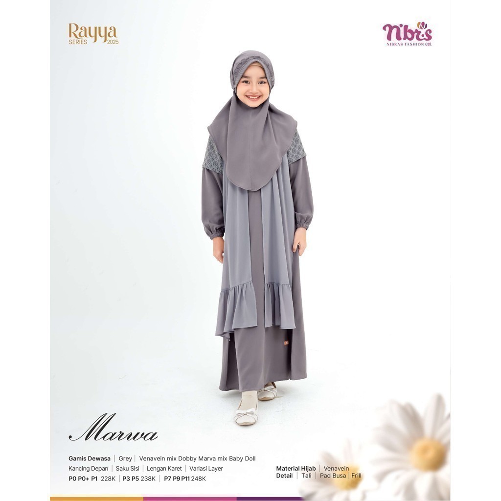 ZALFAASHA| Marwa Dress Kids | Gamis anak muslimah motif By Nibras