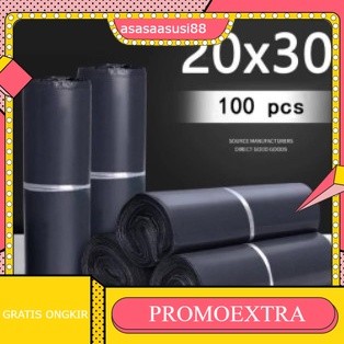 

Plastik Polymailer Packing Tebal Amplop Kantong Kemasan Isi 100 pcs Ukuran 20x30cm, Hitam