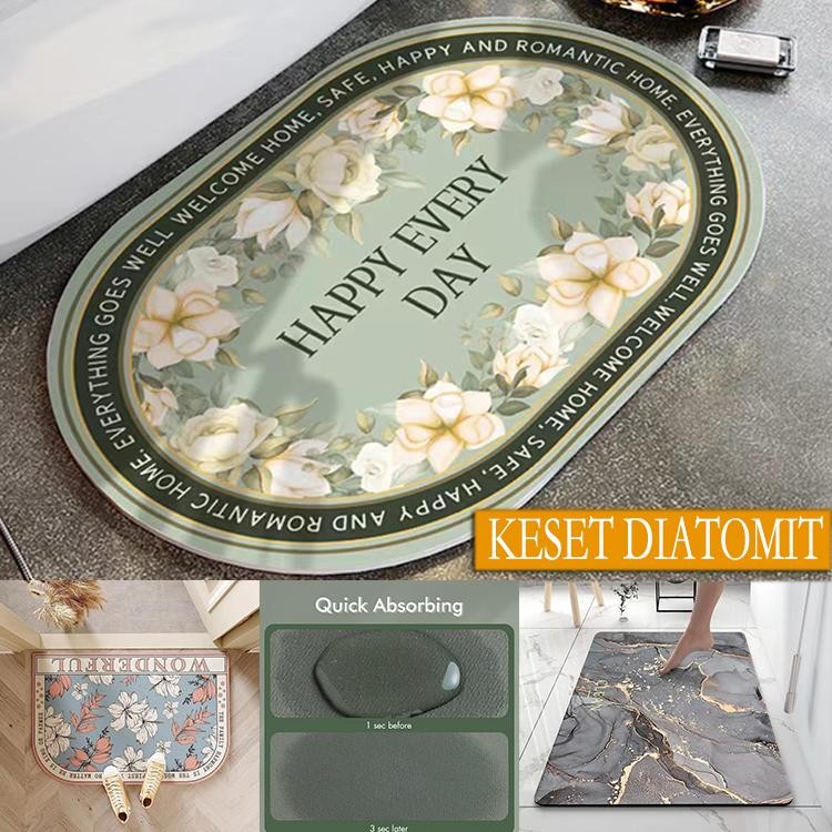 

[COD] Zakka Keset Diatomite 40X60CM Keset kaki anti slip Keset cepat kering