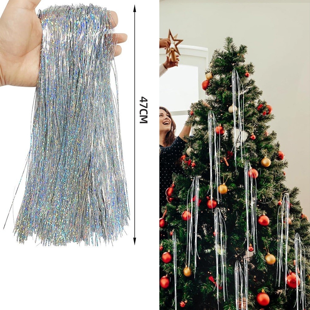 ACC145 Tinsel Slinger Rumbai Metalik GabaGaba Tirai Foil 3000Pcs/Pack Hiasan Pohon Natal Dekorasi Ru