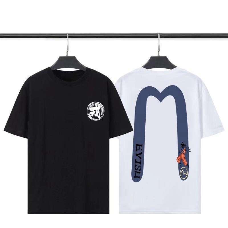 Kaos Distro EVISU  Pria Wanita d Baju Boxy Fit T Shirt - Official Merchandise