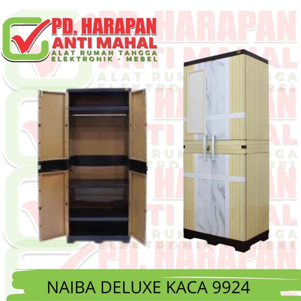 NAIBA DELUXE KACA 9924 (LEMARI PLASTIK)*/LEMARI PAKAIAN NAIBA