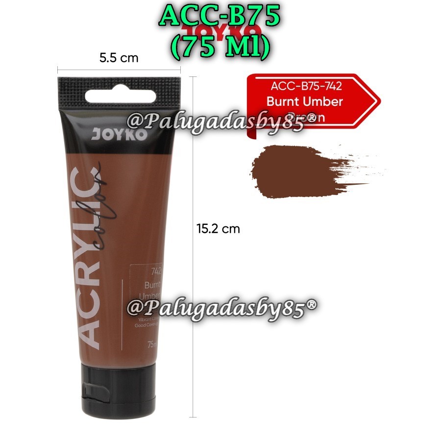 

(1 Biji) GROSIR Cat Akrilik JOYKO ACC-B75-742Burnt Umber Brown / Cat Acrylic Color Joyko ACC-B75