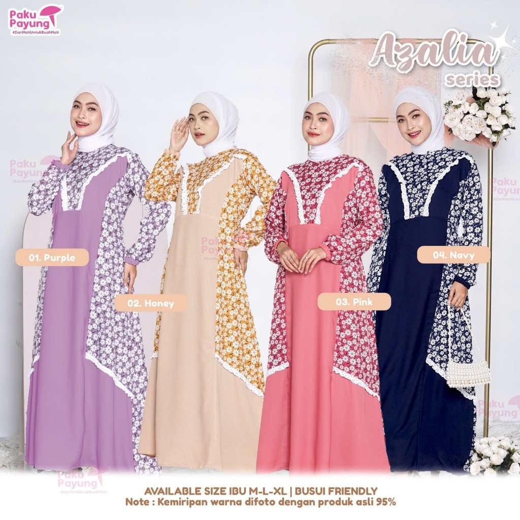 Azalia Couple Gamis Ibu Dress Muslimah Dewasa by Paku Payung