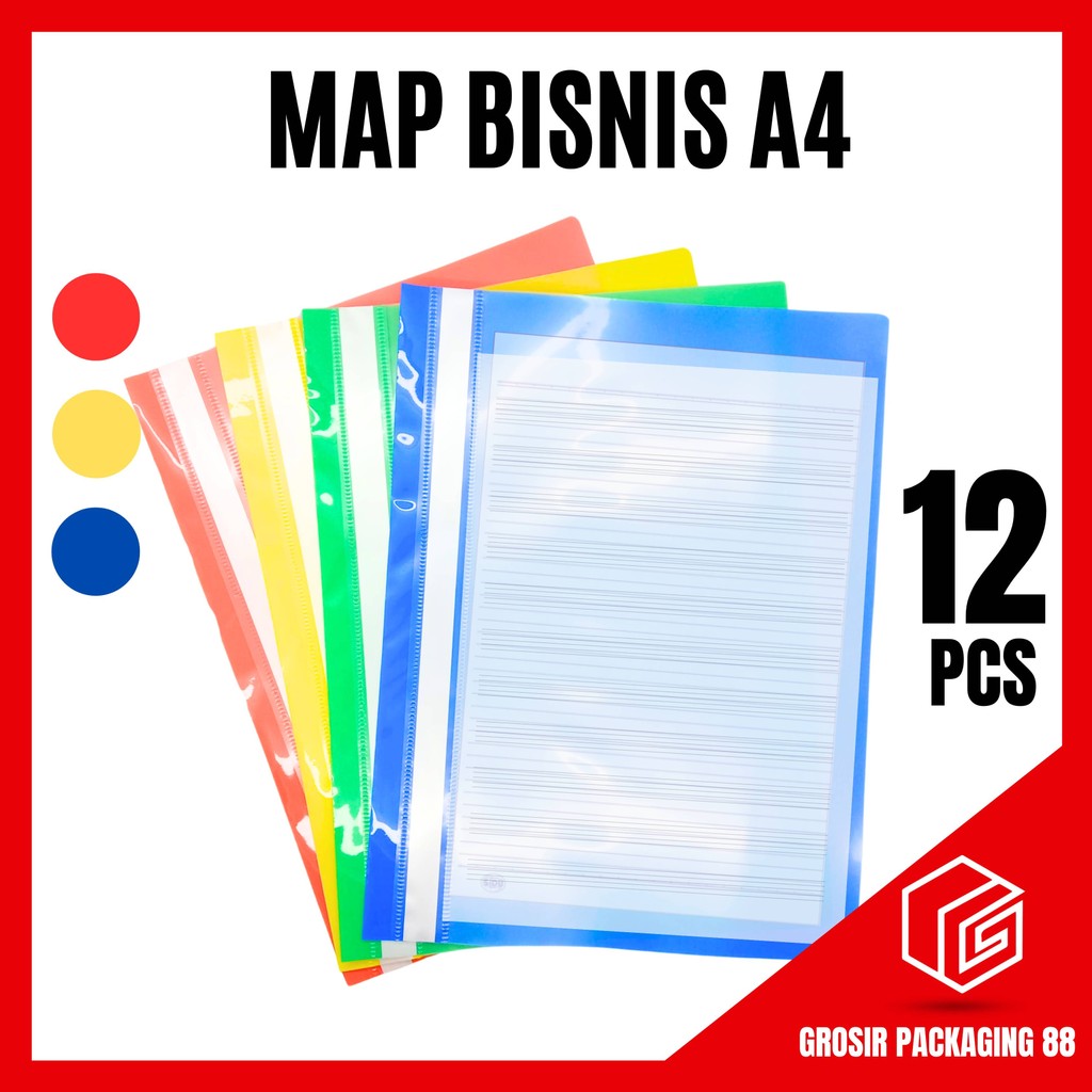 

12 PCS Map Bisnis A4 Folio Map Bussiness Folder File Snelchecter Map Dokumen Plastik Bukan Joyko