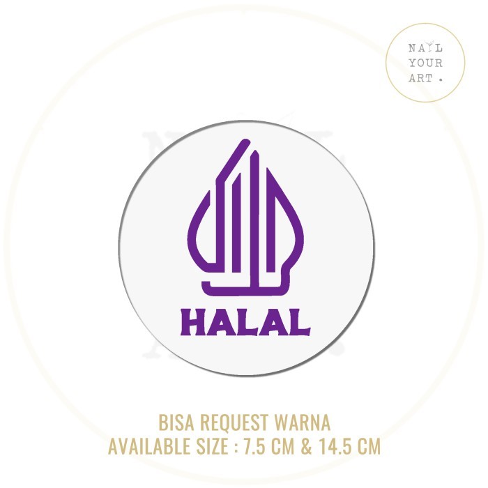 

RZ99 Sign Akrilik H02 - LOGO HALAL BARU BULAT - Signage Cafe / Resto - 7.5 CM, PUTIH UNGU