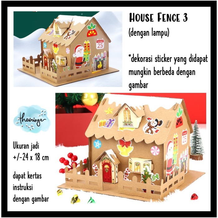 

Best Seller- Christmas DIY Art Craft Souvenir Hadiah Natal Anak Hampers - House Fence 3