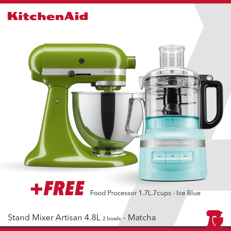 KitchenAid Mixer 4.8L Matcha Green FREE Food Processor