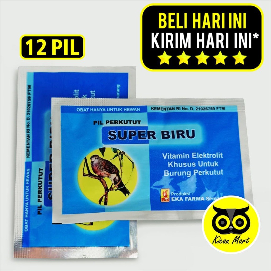 KICAU MART PIL JAMU PERKUTUT SUPER BIRU EKA FARMA SUPER BIRU PIL JAMU BURUNG PERKUTUT DERKUKU TEKUKU