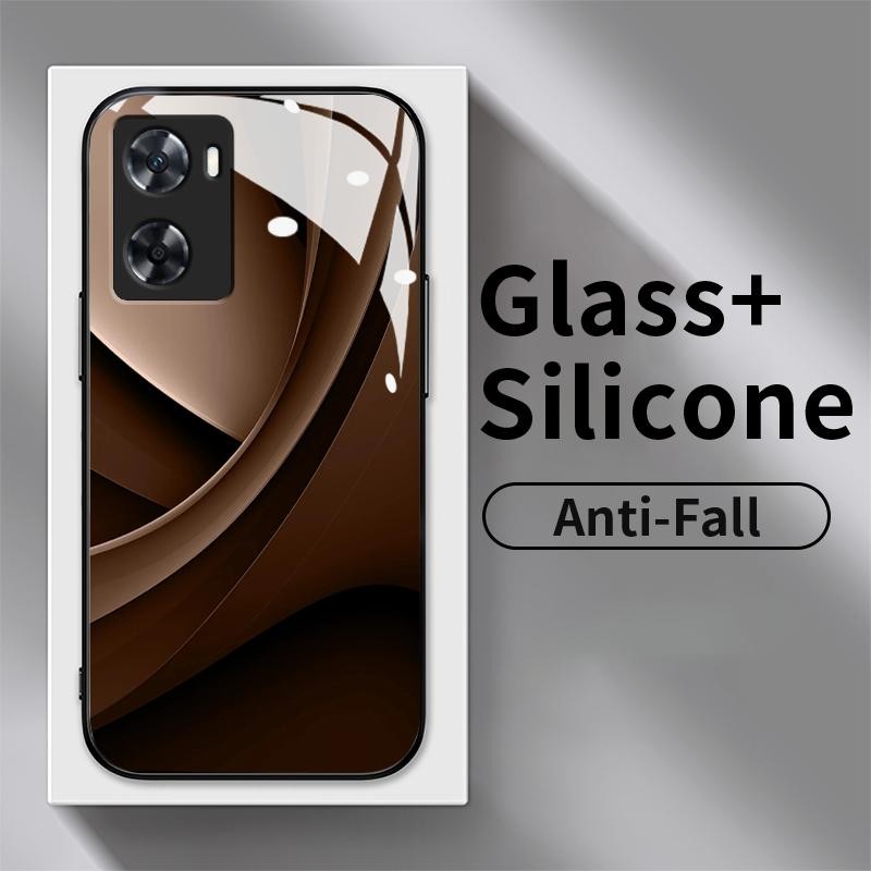 Casing Hp For OnePlus Nord N20 SE Case Kaca Tempered Sederhana Artistik Bisnis Silikon Case