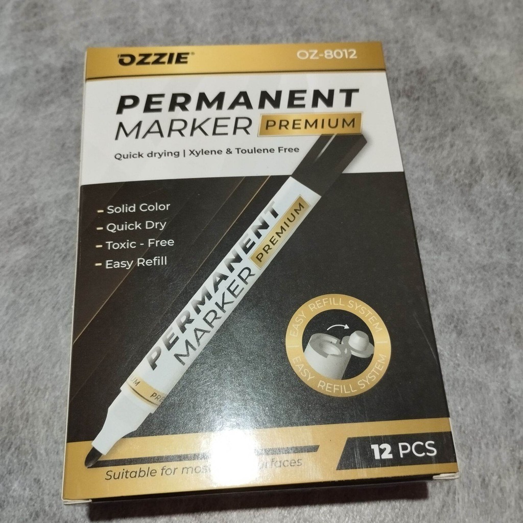 

spidol ozzi permanen spidol permanent ozzi hitam 12 pcs