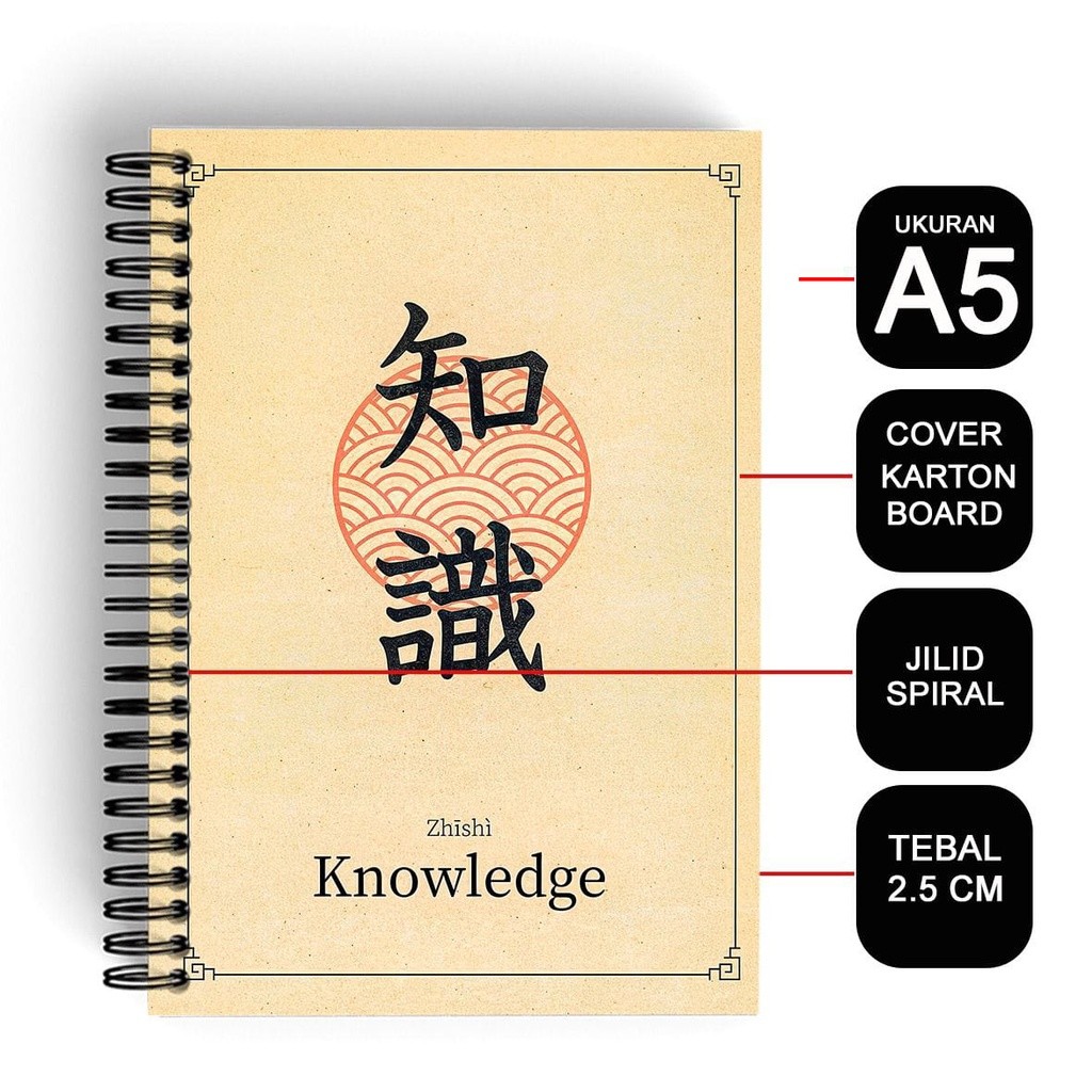

Notebook Cover Tebal A5/Buku polos Mandarin/Spiral Kawat