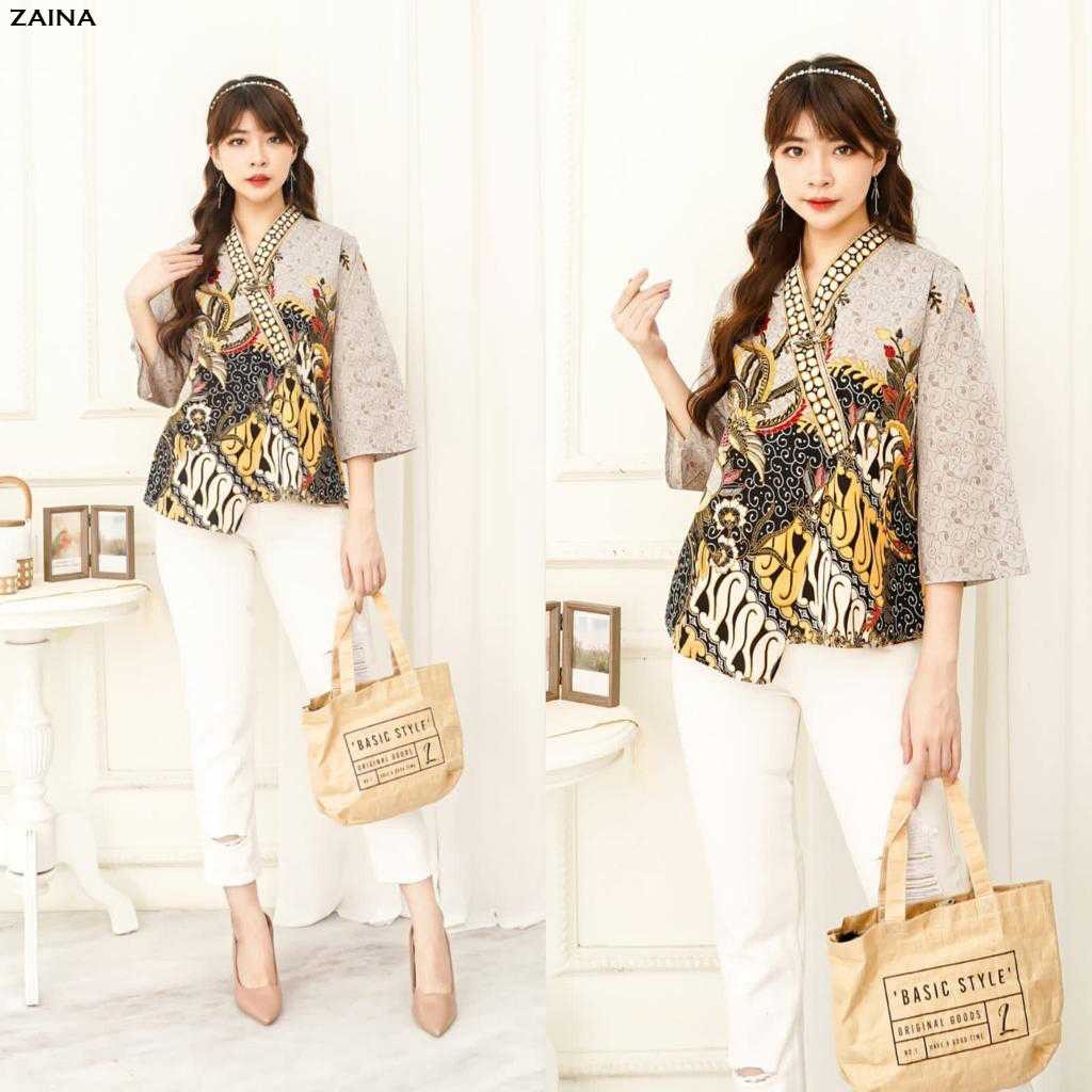 Zaina Atasan Batik Lengan Panjang Wanita Model Kimono