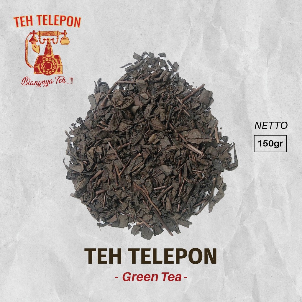 

Teh Telepon - Biangnya Teh Resto Grade Roasted Green Tea Assamica 150 gr Kemasan Kecil Sample