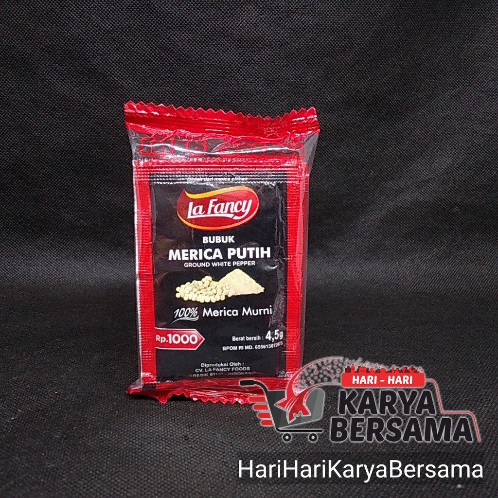 

BUMBU MASAK REMPAH REMPAH LA FANCY BUBUK MERICA PUTIH 6'S X 4.5GR