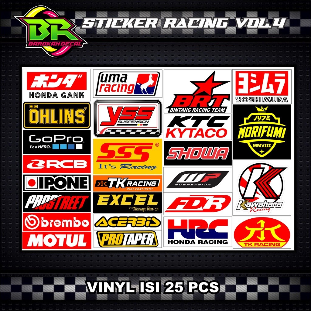 STICKER PACK RACING STIKER MOTOR RACING TERMURAH