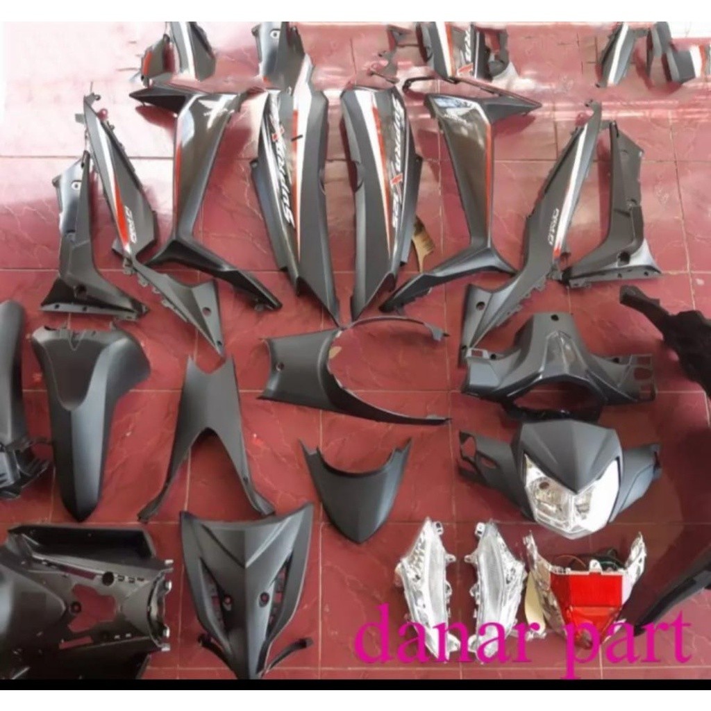 full set body halus kasar supra x 125 fi hitam doff