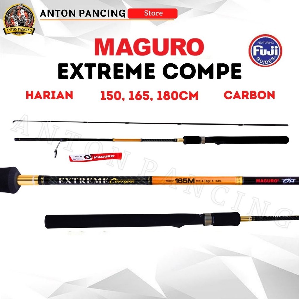 Joran Pancing Spinning Maguro Extreme Compe 2 150 165 180 CM Medium Ring Fuji