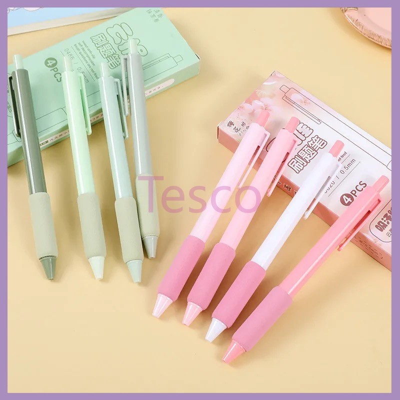 

Tesco 1 Set Pena Gel Mekanik 4 Versi Warna / Pena Gel Mekanik Tinta Hitam 0,5mm