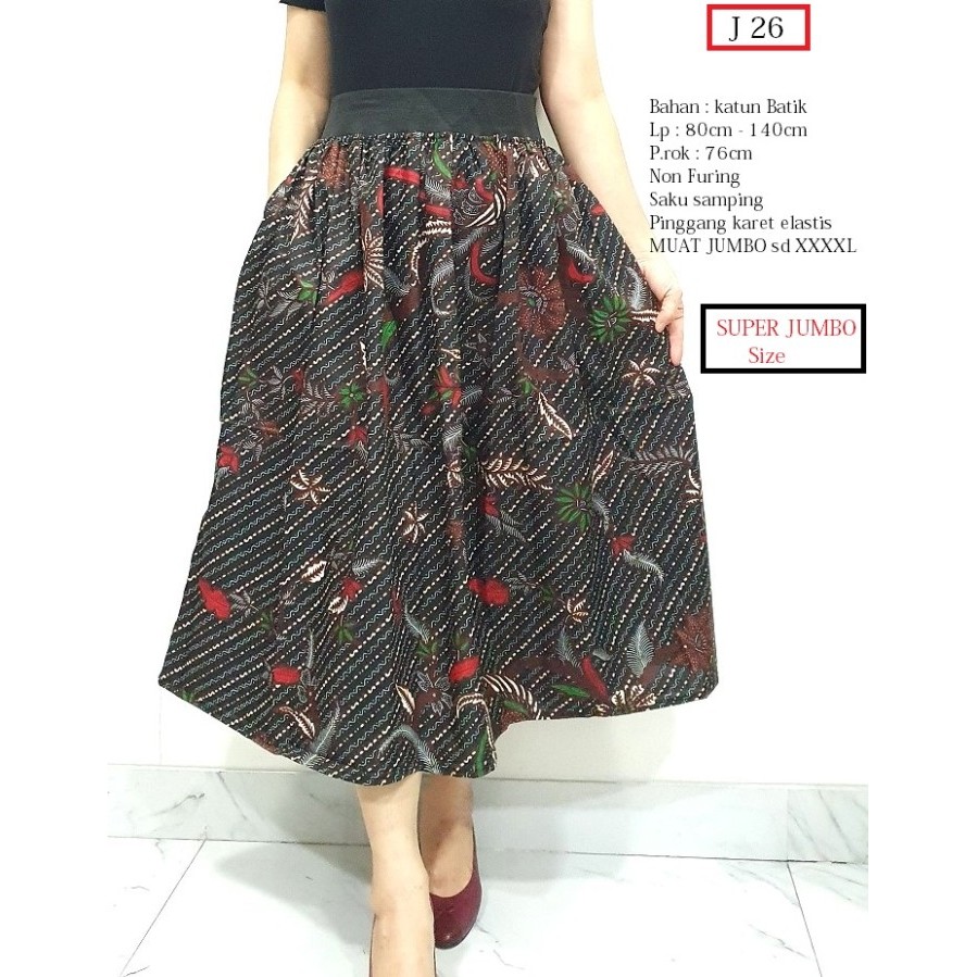 ROK KARET BATIK SUPER JUMBO 7/8 ROK BATIK JUMBO TANIA - J 26