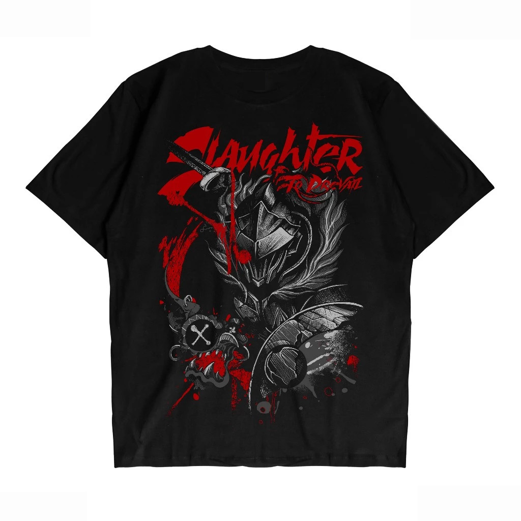 Kaos Anime GOBLIN SLAYER T-Shirt Pakaian Pria Lucu T-Shirt Grafis Kasual Jalanan Uniseks