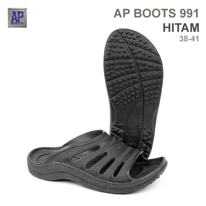 ❰PREMIUM❱ -Best Quality Ap Boots 991 Hitam - Sandal Selop - 39