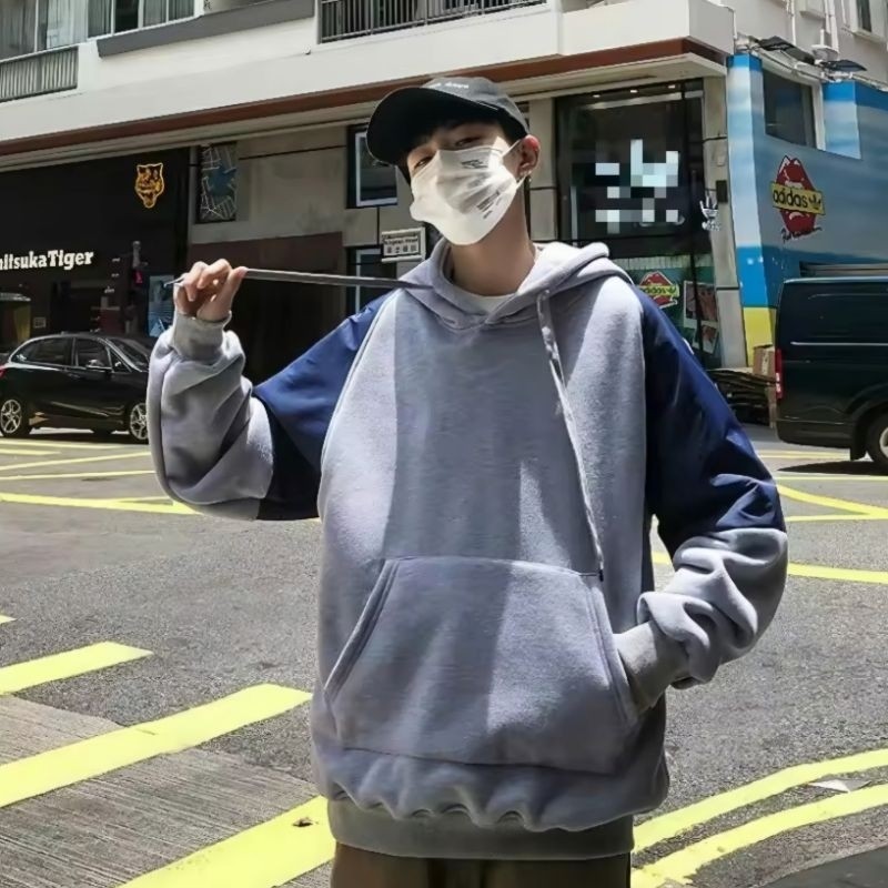 Sweater Hoodie POLOS MIX KOMBINASI LENGAN Korean Street Style BIG SIZE M L XL XXL XXXL 3XL 4XL 5XL 6