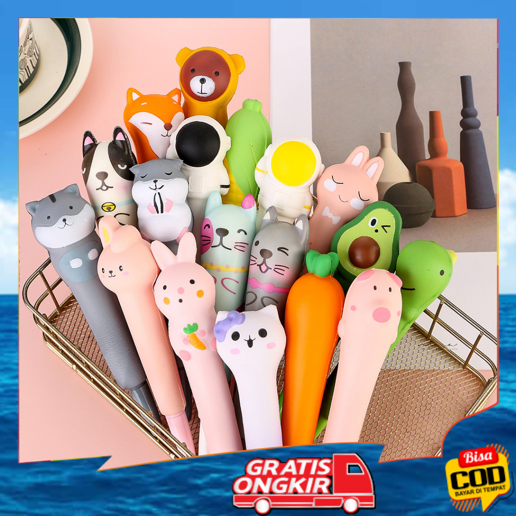 

(2) Pulpen Gel Model Squishy / Alat Tulis Ballpoint Pen Karakter Lucu Mainan Anak P16