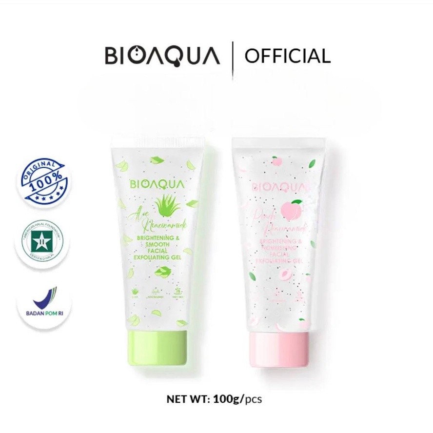 Bioaqua Peeling Gel Wajah Niacinamide Brightening & Smooth Facial Exfoliating Gel 100g