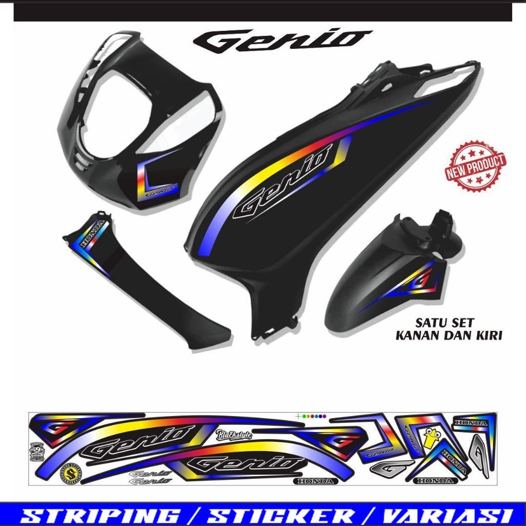 POLET STIKER MOTOR STRIPING motif keren stiker motor genio