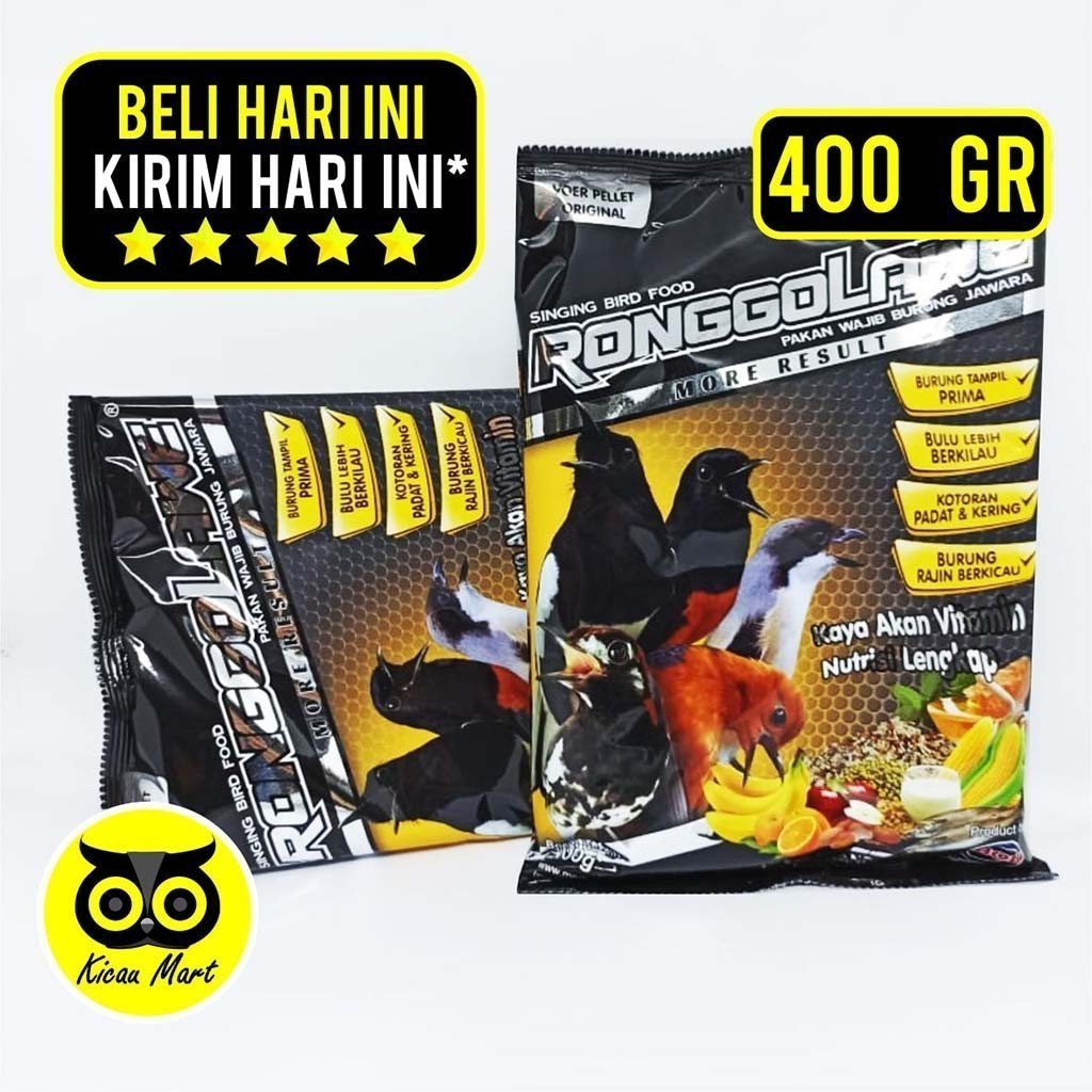 KICAU MART PAKAN MAKANAN HARIAN BURUNG MURAI KACER PLECI CIBLEK VOER PELLET ORIGINAL RONGGOLAWE EBOD