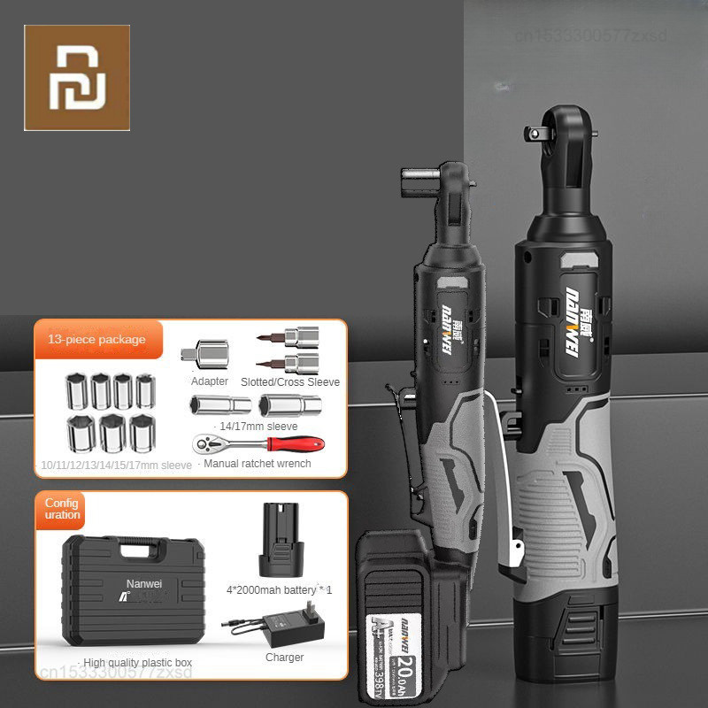 Youpin Nanwei Electric Ratchet Wrench Right Angle Wrench Rechargeable Impact Wrench Cordless Recharg