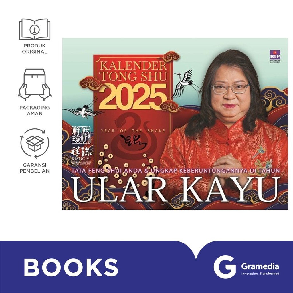 

Gramedia Surabaya - Kalender Tong Shu 2025: Ular Kayu (Xiang Yi)