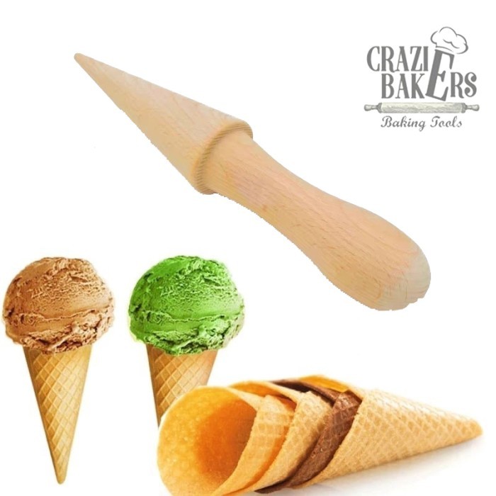 Cetakan Cone Ice Cream Waffle Cone Maker Kayu - 2
