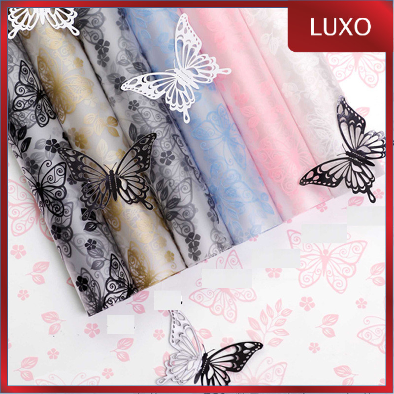 

LUXO - FL38 GARDENFLY Kertas Bunga Paper Buket Motif Summer Plaid Kotak Kado Florist Cellophane