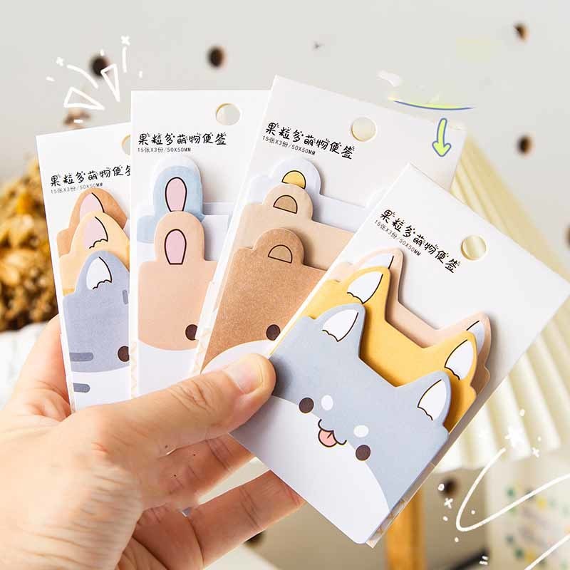 

1 Pieces Lytwtw's Lovely Animal Dog Sticky Notes Memo Pad Paper School Supplies Planner Stickers Stationery