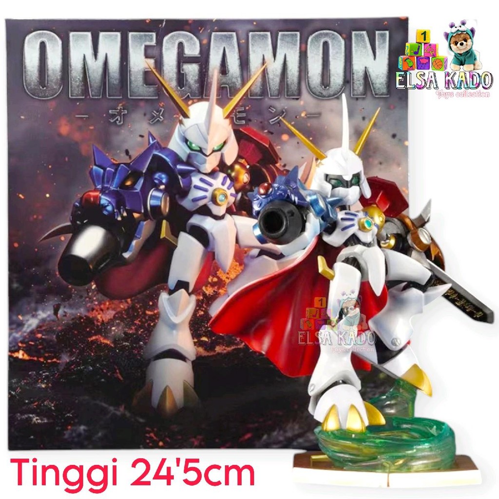 Action Figure Omegamon Digimon 24cm Statue Pvc Collectible