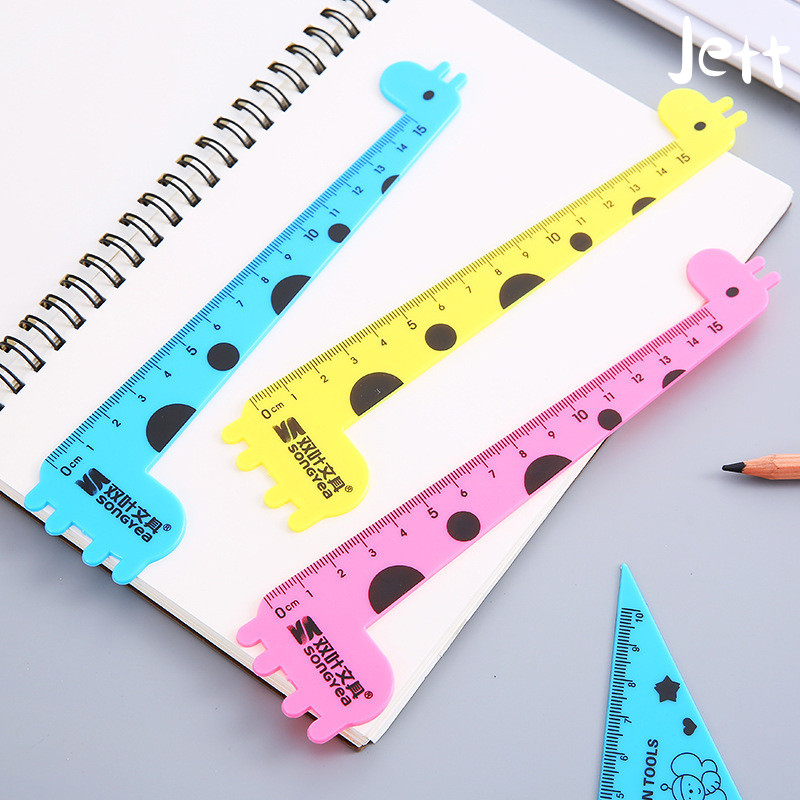 

Penggaris Set 15cm/jerapah Penguasa kartun yang lucu /Ruler set/ Penggaris Plastik 1 Set 4 Model