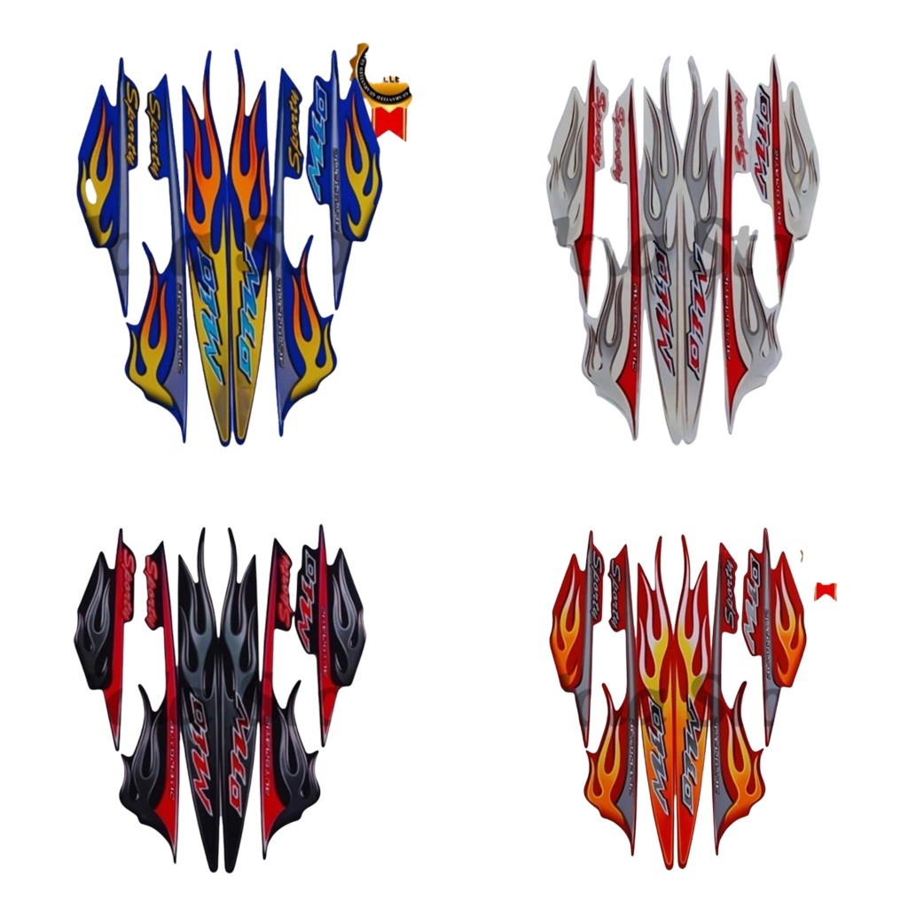 Striping Stiker List Body Standart Motor Yamaha Mio Sporty 2006 Motif Api Stiker Mio Sporty 2006