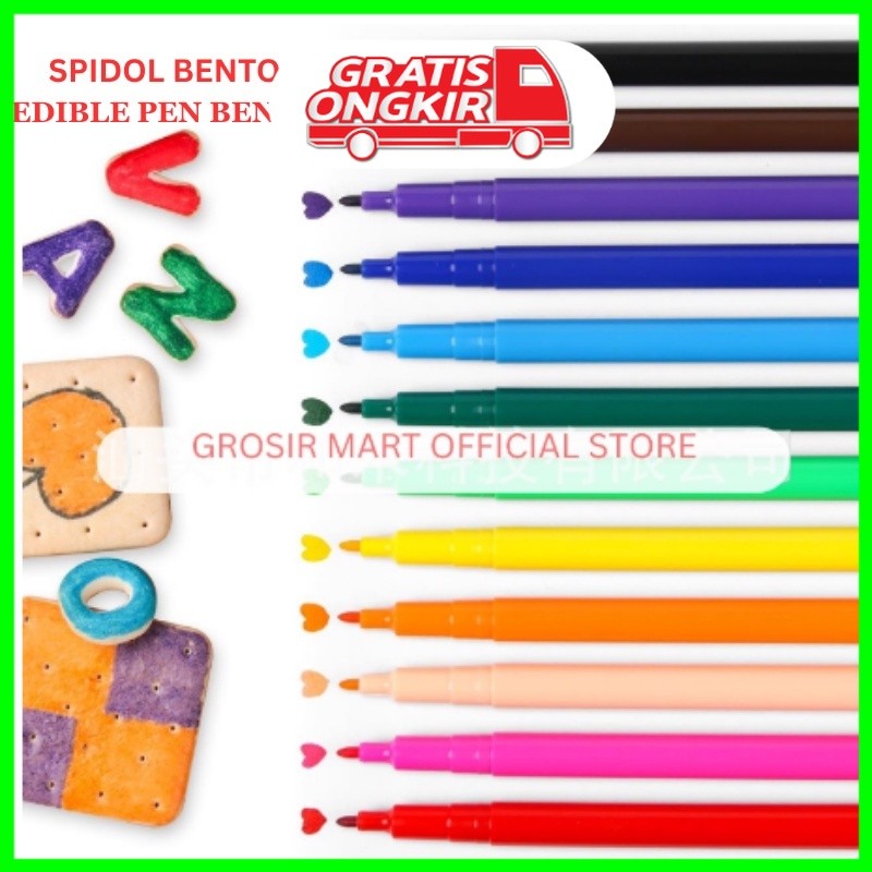 

Isi 12 Spidol Bento Pensil Bento Dekorasi Hias Bento Hias Roti Kue 1 set isi 12 warna Edible Food Pen Edible Marker Dekorasi Bento Kue Baking Decoration