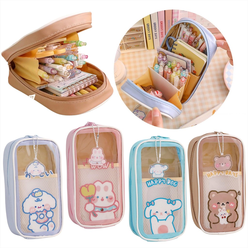 

MW029 Kotak Pensil PVC Kartun Pencil Case Bolpoin Kotak Dompet Pouch Stationary Alat Tulis Diary
