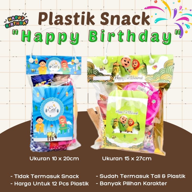 

12 Lembar (10x20) Tas Plastik Label Snack Untuk Berbagai Acara Seperti Ulang Tahun Aqiqah Tasyakuran Idul Fitri Dll