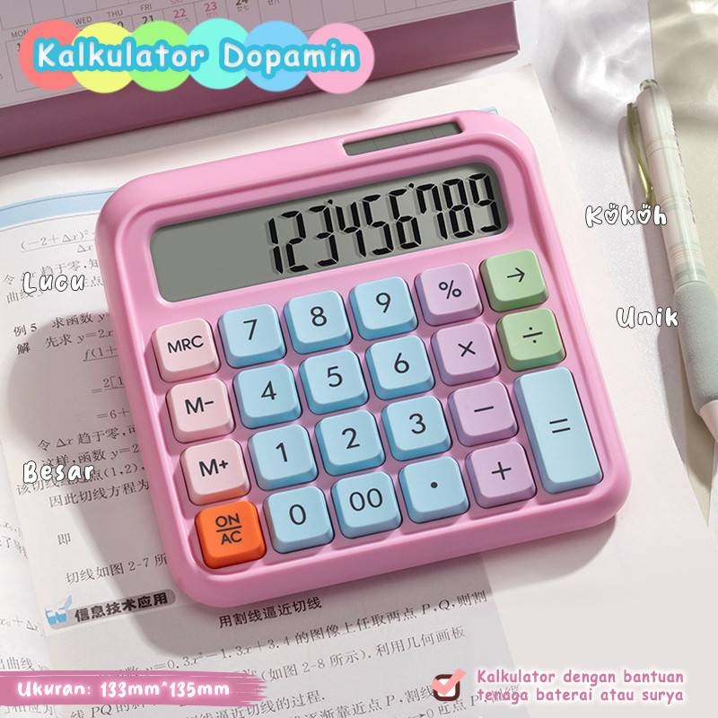

Kalkulator Dopamin Fullcolor Lucu / Calkulator Morandi Solar / Kalkulator Multifungsi Berkualtas Baterai AAA