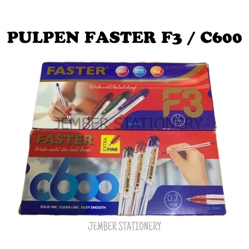 

(12pcs) Pulpen Faster / Faster F3 / Faster C600