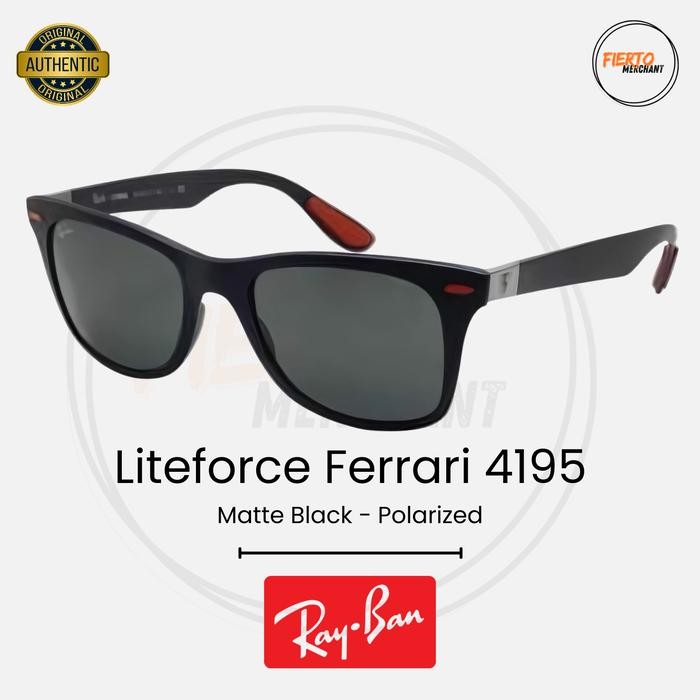 Kacamata Rayban Ferrari Liteforce 4195 Ori/Original Sunglasses Hitam Polarized Anti Silau&UV