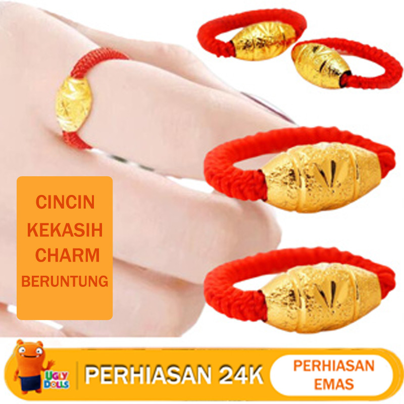 Cincin tali merah, cincin doa, cincin pasangan, cincin emas pasir, cincin emas pasir pria, cincin wa