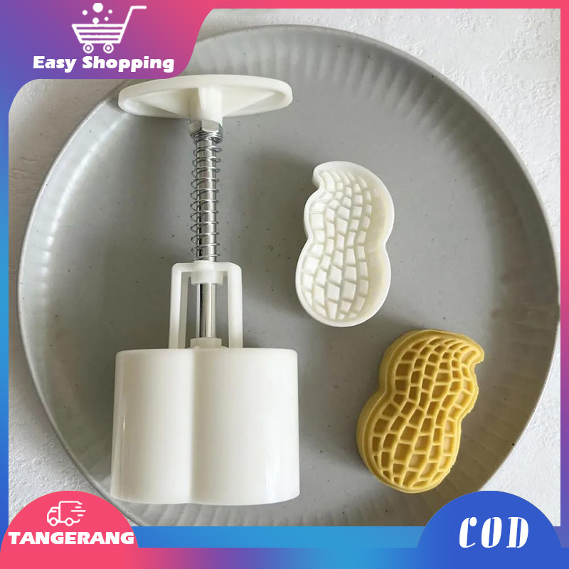 50g Plunger Kacang Cetakan Bentuk Kacang Plastik Cetakan Bulan Kue Kacang Moon Cake Mold