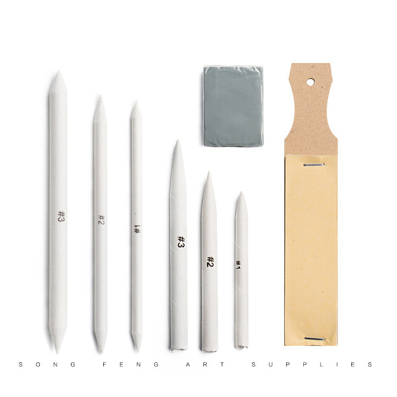 

Professional Blending Stumps Sticks for Drawing Tortillions Paper Sandpaper and Eraser Sketch Drawing Kits Art Supplies