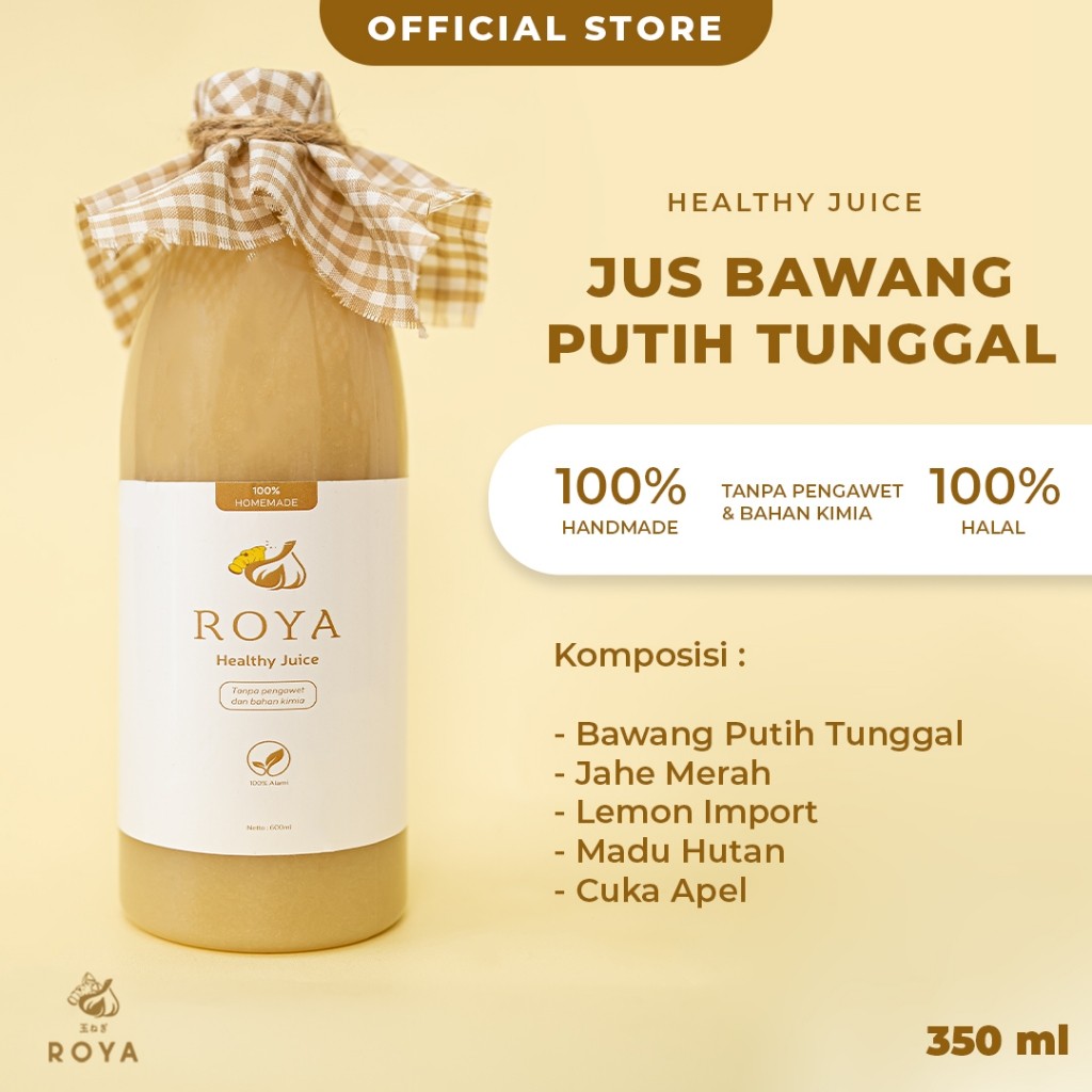 

ROYA Jus bawang putih tunggal 600ml GARANSI RESMI - JaheMerah - Lemon Import - Madu Hutan - Cuka Apel