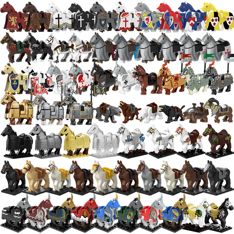 Ancient Military Cavalry Mounts War Horse Animal Building Blocks Bricks Mini Action Figures Toys For